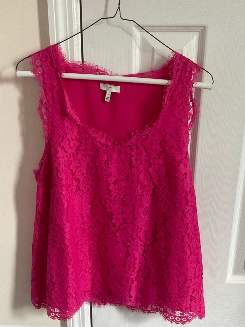 Joie Fuchsia Lace Sleeveless Camisole